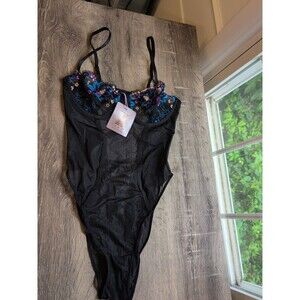 Savage Fenty Women’s Wallflower Underwire Teddy Lingerie Deco Embroidery Size M